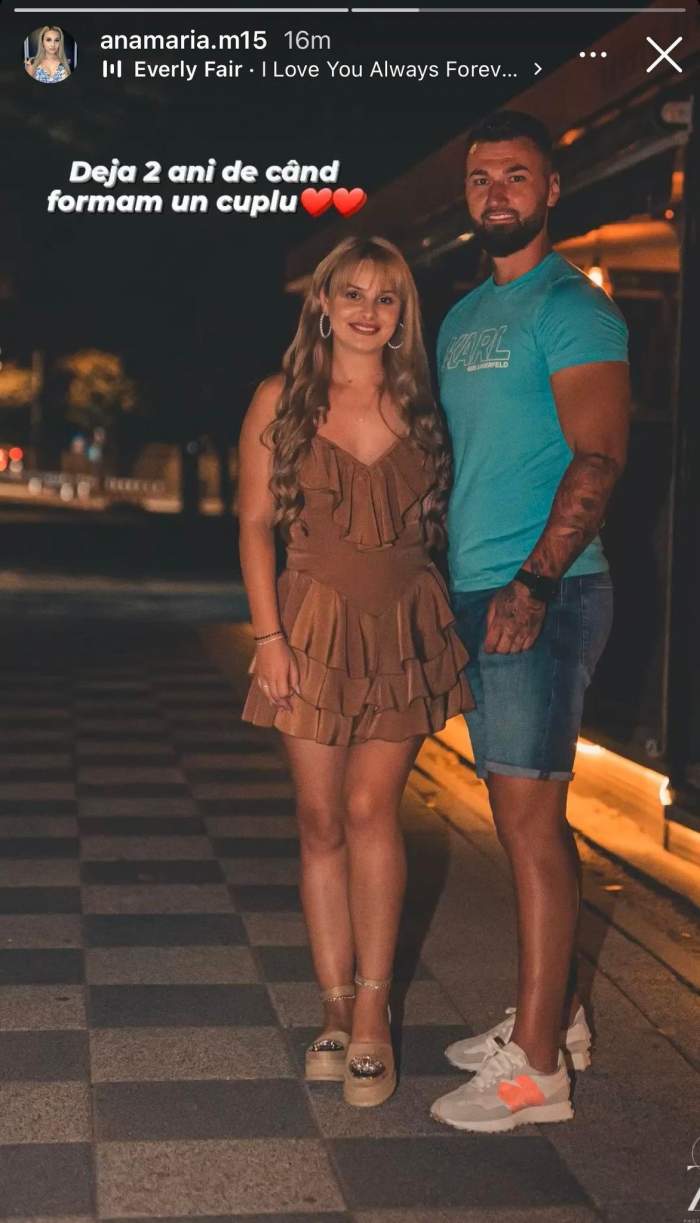 Ana Maria Măriuță și Marius Budin au împlinit doi ani de relație. Ce imagine a postat fosta concurentă de la Insula Iubirii / FOTO