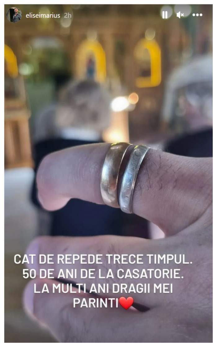 Părinții lui Marius Elisei aniversează Nunta de Aur. Ce mesaj a transmis fostul soț al Oanei Roman: ”Trece timpul” / FOTO