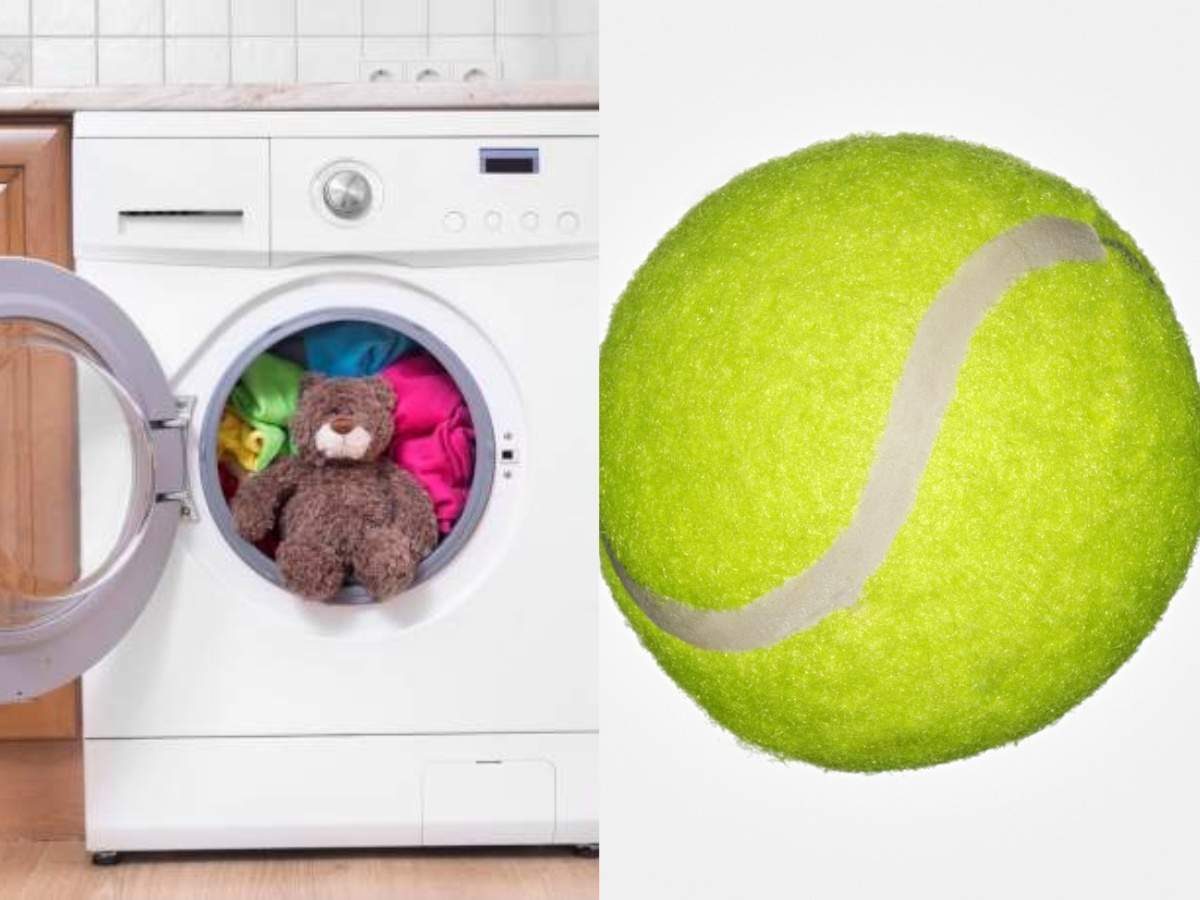 Colaj mașină de spălat și minge de tenis
