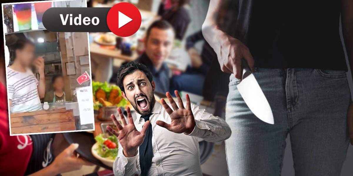 VIDEO / Clientul unui fast-food, amenințat cu un cuțit, fiindcă le-a reproșat angajaților că vând mâncare dubioasă