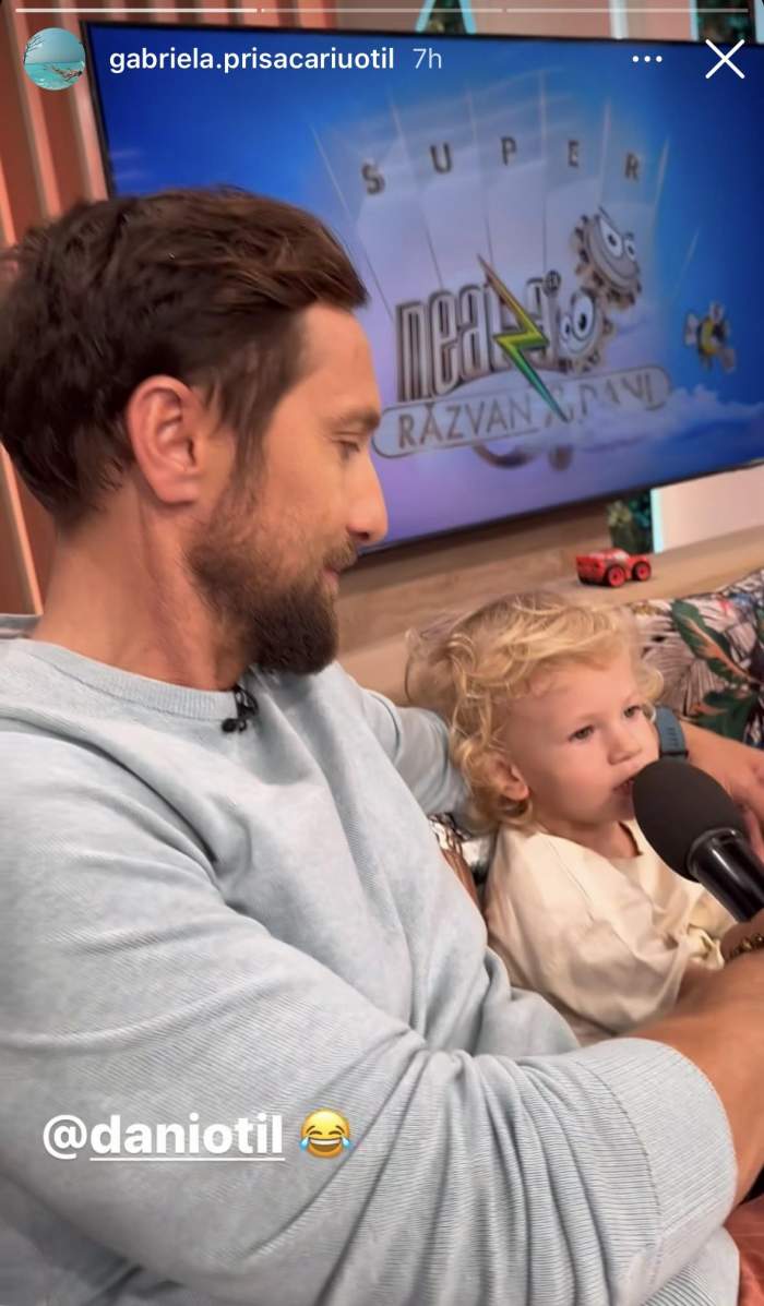 Fiul lui Dani Oțil îi calcă pe urme prezentatorului TV. Cât de mult îi place lui Tiago să vorbească la microfon / VIDEO