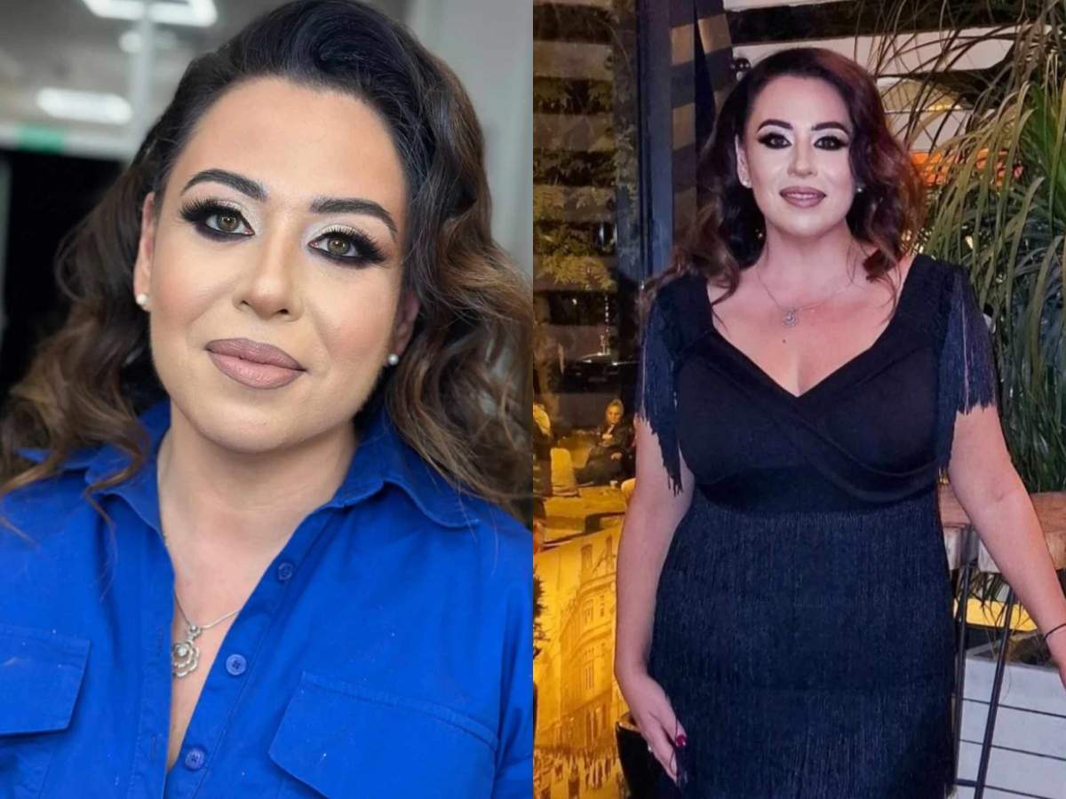 Oana Roman într- rochie elgantă și neagră. Oana Roman la un eveniment