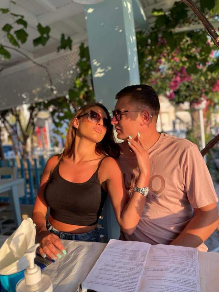 Bianca Giurcă și Marius Moise la un restaurant