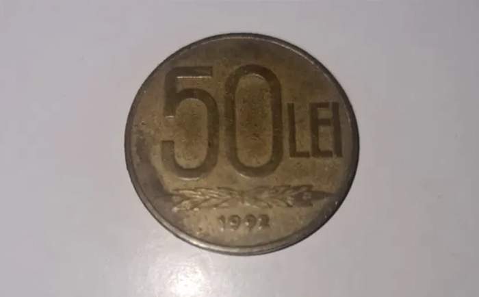 A fost scoasă la vânzare moneda de 50 de lei din 1992. Cu cât se vinde în 2023 / FOTO