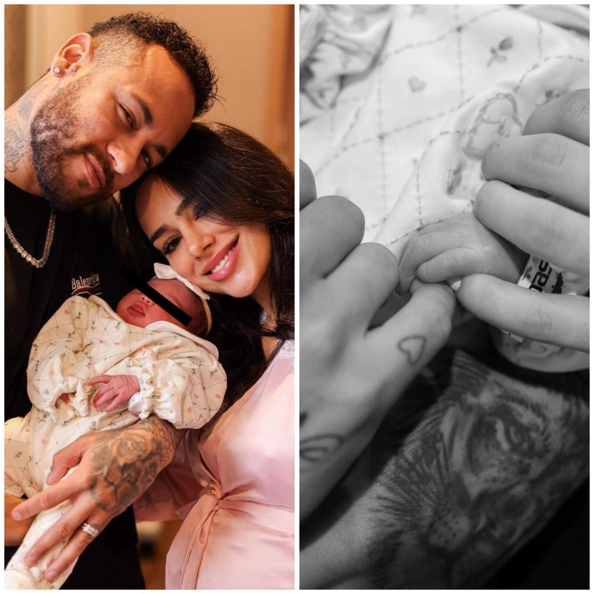 Colaj Neymar, iubită și fetița lor Colaj Neymar a devenit tată din nou