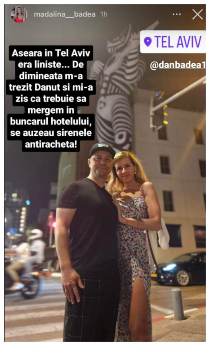 Dan Badea și soția lui, prinși în Israel, în timpul bombardamentelor. Au fost nevoiți să se adăpostească în buncărul hotelului: ”M-a trezit de dimineață...”