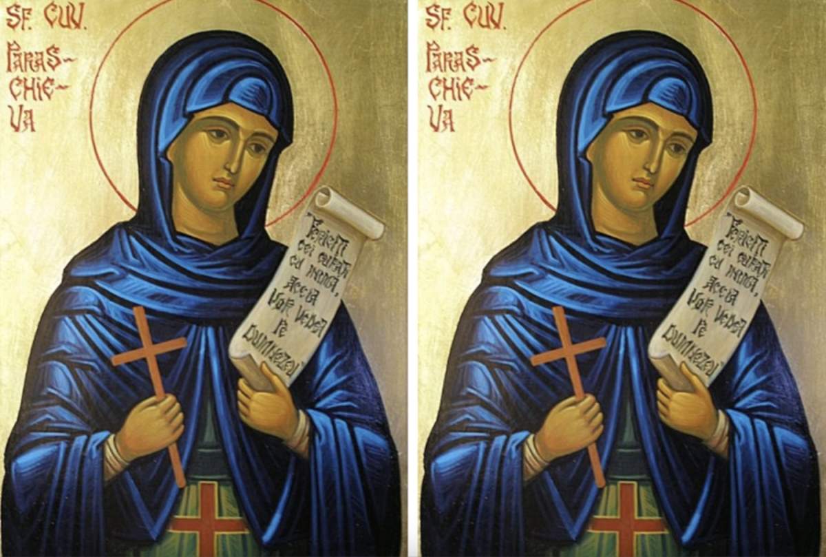 Icoana cu Sfânta Parascheva, Data de 14 octombrie este o zi importanta, iar pentru credincioși este o zi de rugăciune și post. Sfânta Parascheva mai este cunoscută și ca Sfânta Vineri în rândul românilor, iar bulgarii și sârbii o știu drept Sfânta Petka.