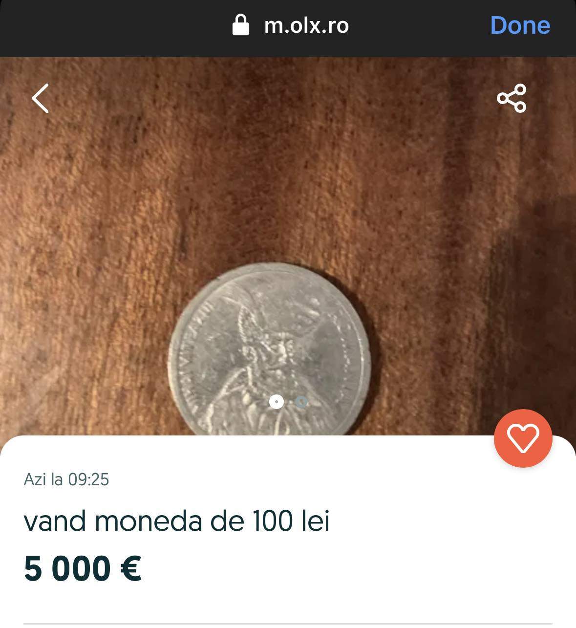 Moneda care se vinde cu o sumă impresionantă pe OLX. Cum arată piesa veche și ce preț are / FOTO