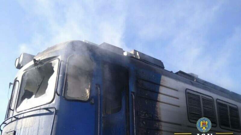 locomotiva care a luat foc