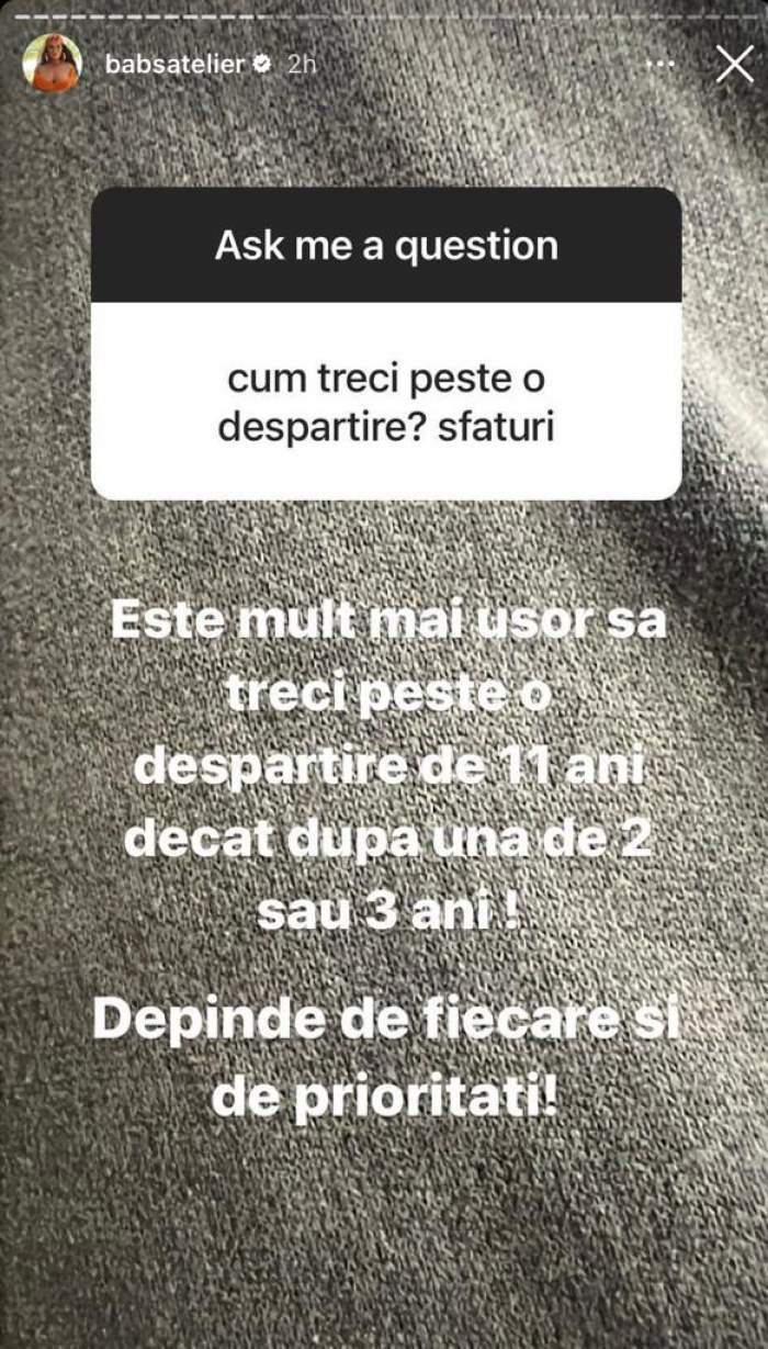 Babs a oferit sfaturi despre despărțire