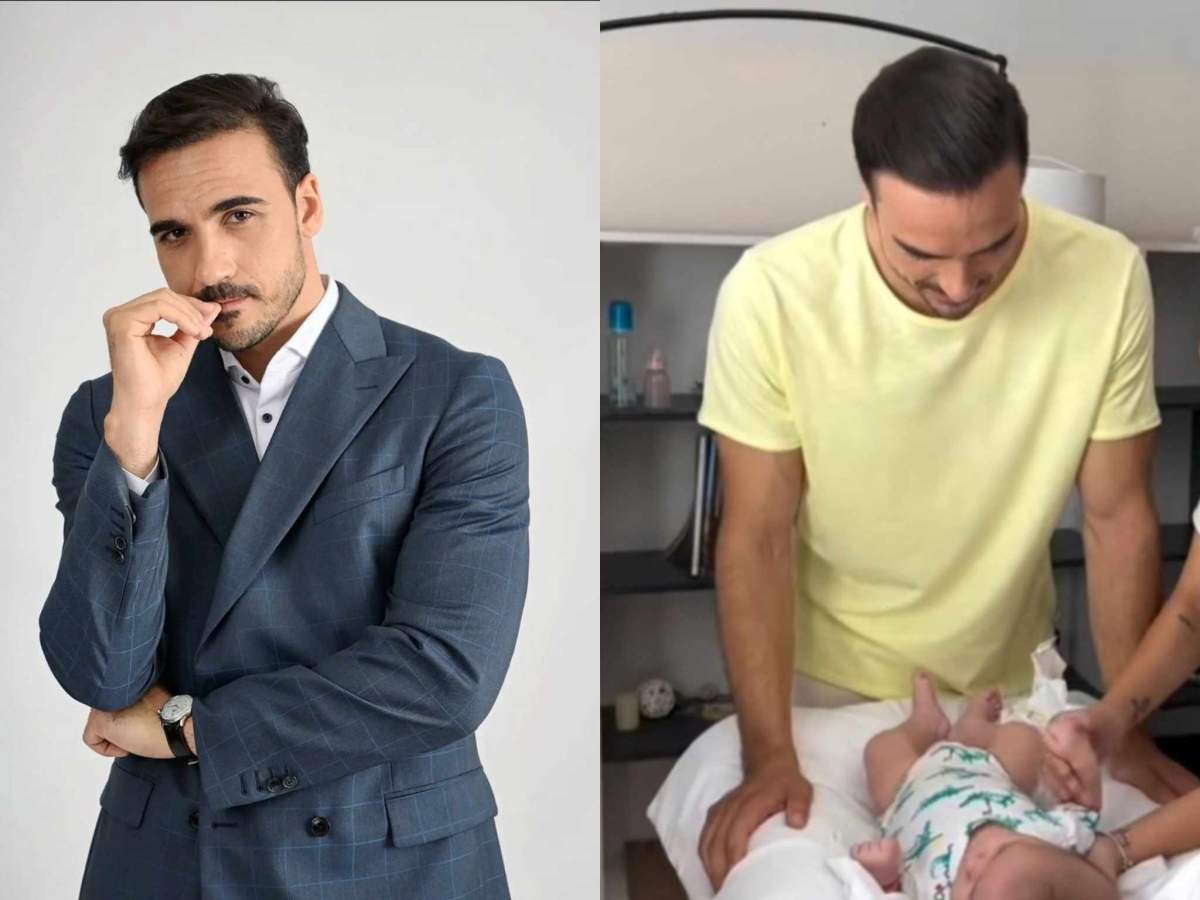 Matei Negrescu a fost emoționat. Matei Negrescu și bebelușul