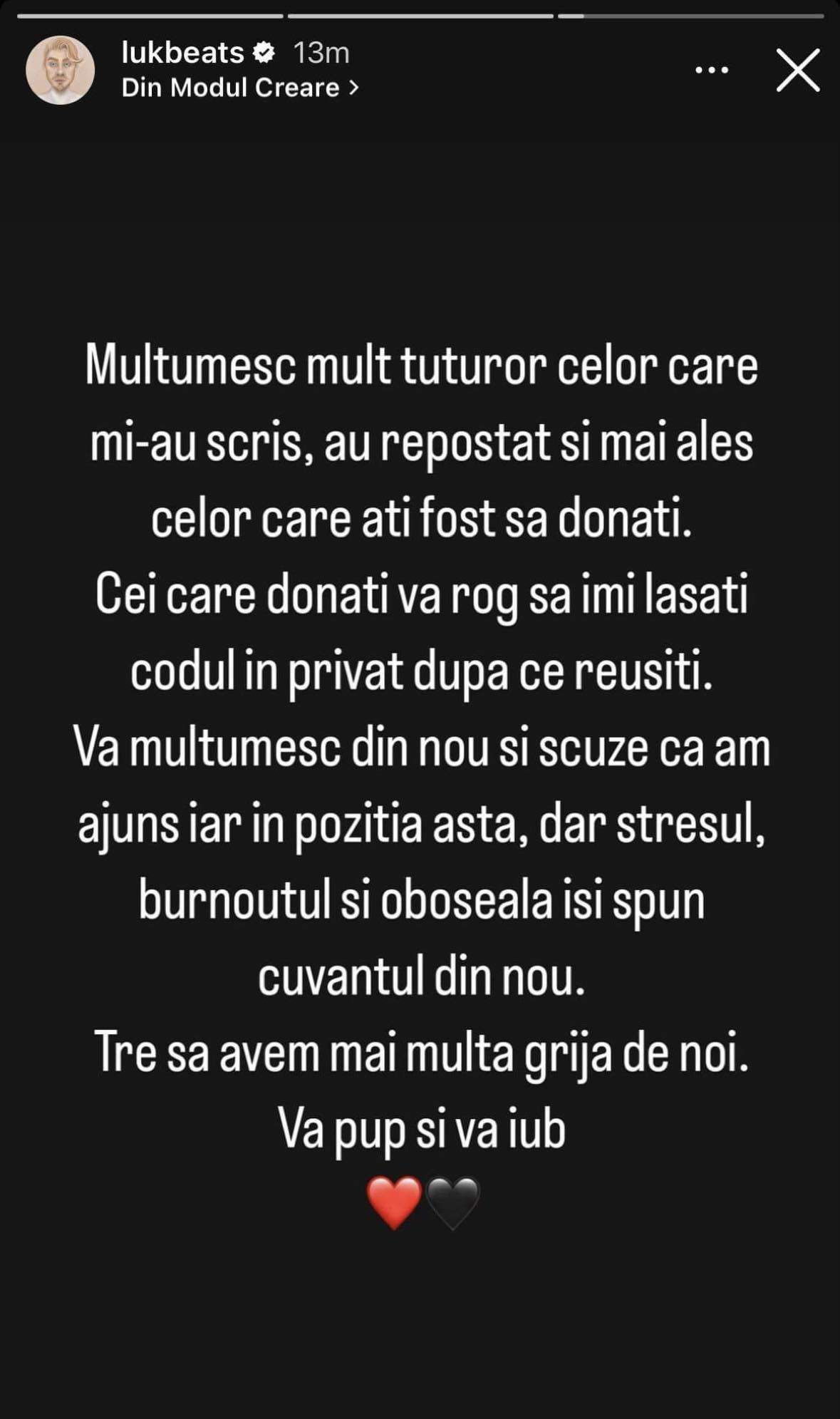 Lu-K Beats, recunoscător persoanelor care l-au ajutat, după ce a anunțat că are nevoie de sânge. Ce a transmis artistul de la Șatra B.E.N.Z / FOTO