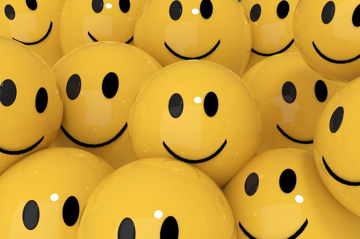 bile zâmbete galbene drăguțe în conceptul de emoticon