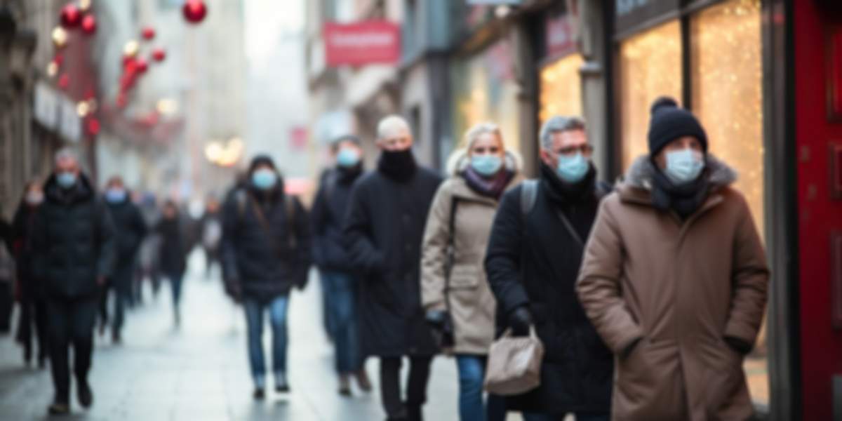 Oameni care se plimbă prin oraș în timpul pandemiei de coronavirus