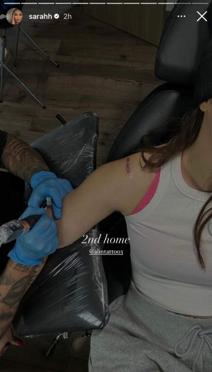 Sarah Dumitrescu și-a făcut un nou tatuaj. Cum s-a fotografiat fiica Anamariei Prodan din salon: "A doua casă” / FOTO