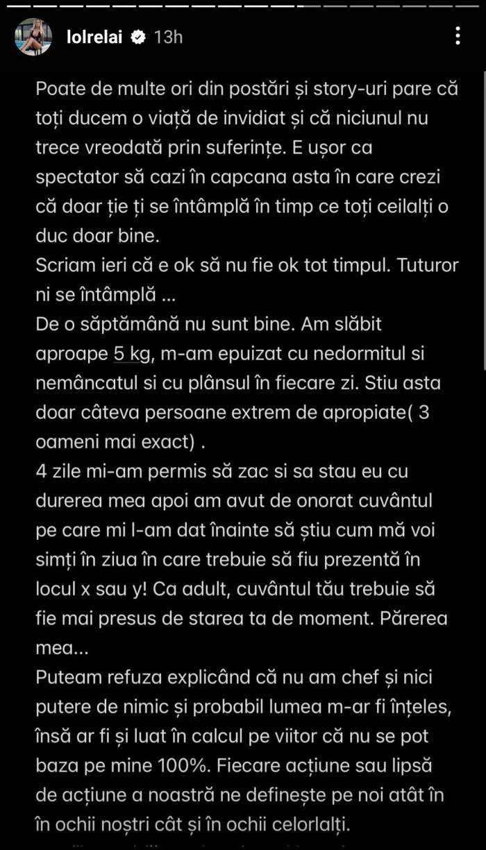 Lolrelai trece printr-o perioadă dificilă. Cu ce probleme se confruntă influencerița: „Am slăbit și m-am epuizat cu plânsul în fiecare zi” / FOTO