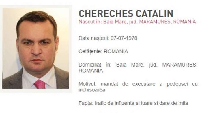 Cătălin Cherecheș a fost dat în urmărire națională