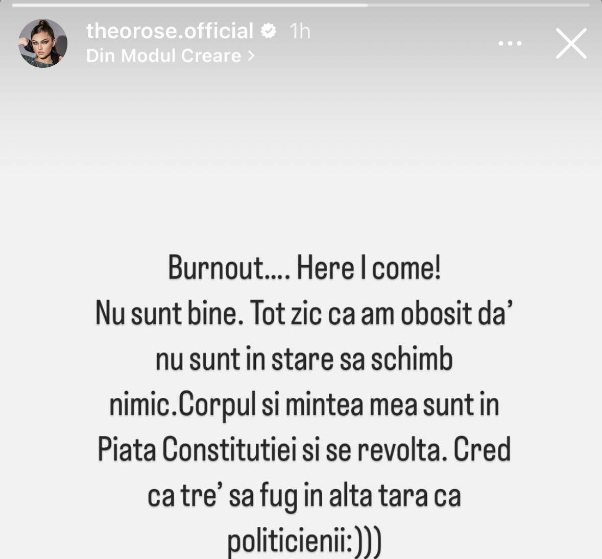 Theo Rose, postare pe rețelele de socializare