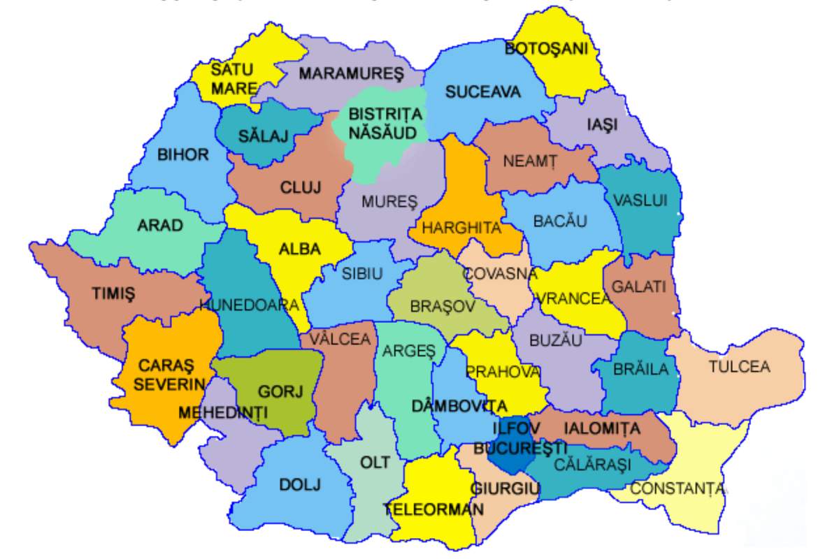România deține 41 de județe