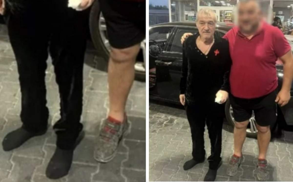 Gigi Becali si un fan la o benzinărie Latifundiarul din Pipera s-a pozat desculț, alături de un fan, în timp ce se afla la benzinărie