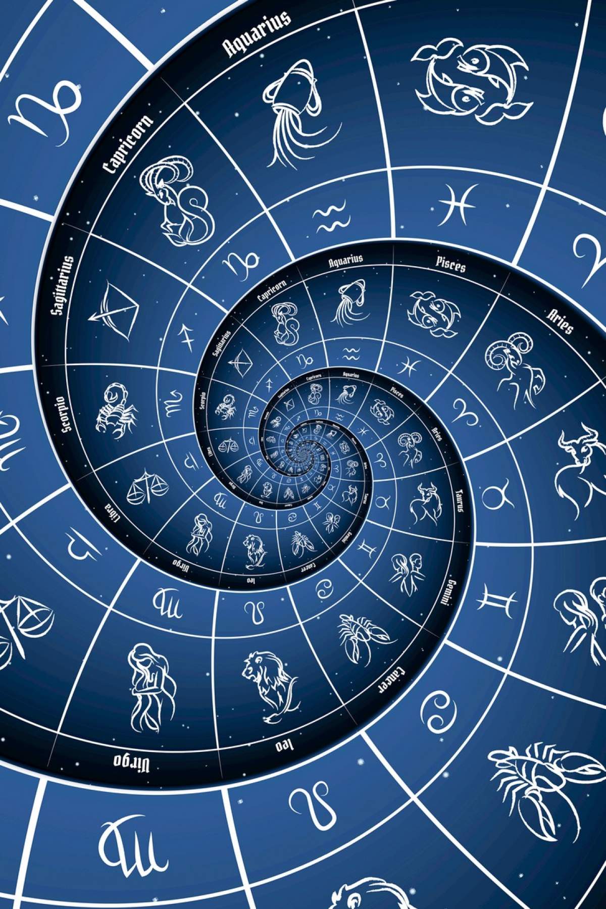 Fundal astrologic albastru. Concept de horoscop, mister, mag