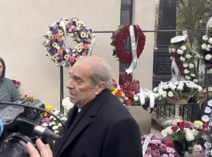 Aurel Pădureanu a sosit la înmormântarea Ronei Hartner. Declarațiile emoționante ale soțului Corneliei Catanga: „O femeie și o artistă minunată” / VIDEO