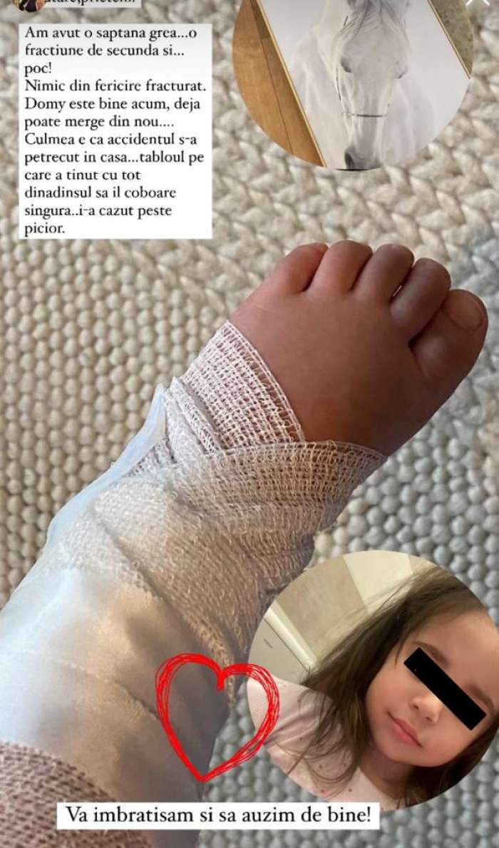 Dominique a avut piciorul bandajat