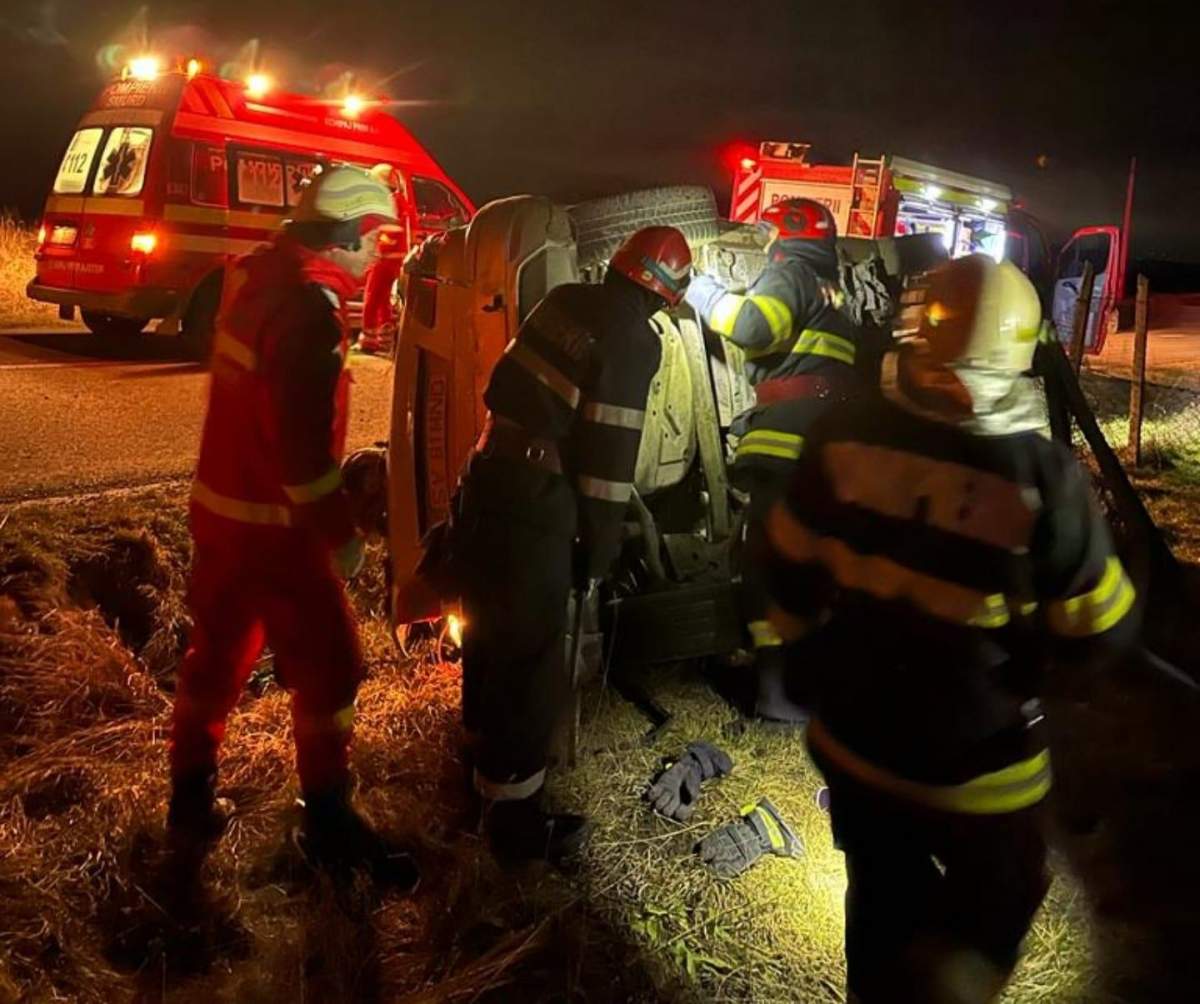pompierii la locul accidentului