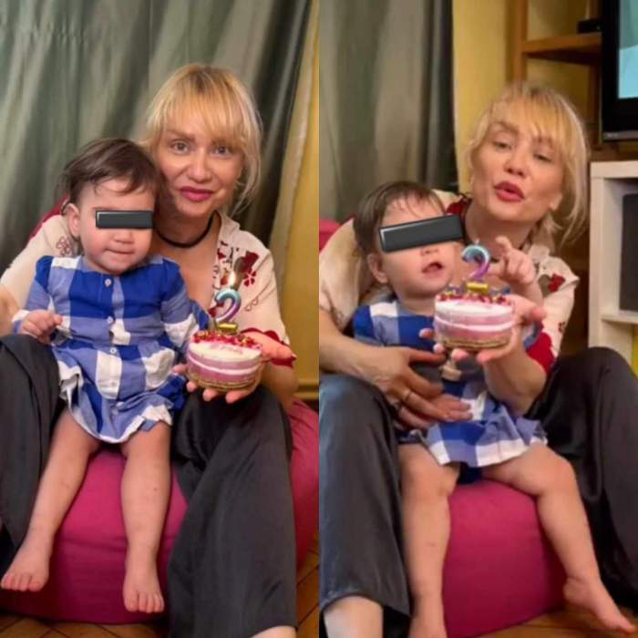 Colaj Cristina Cioran și fetița ei