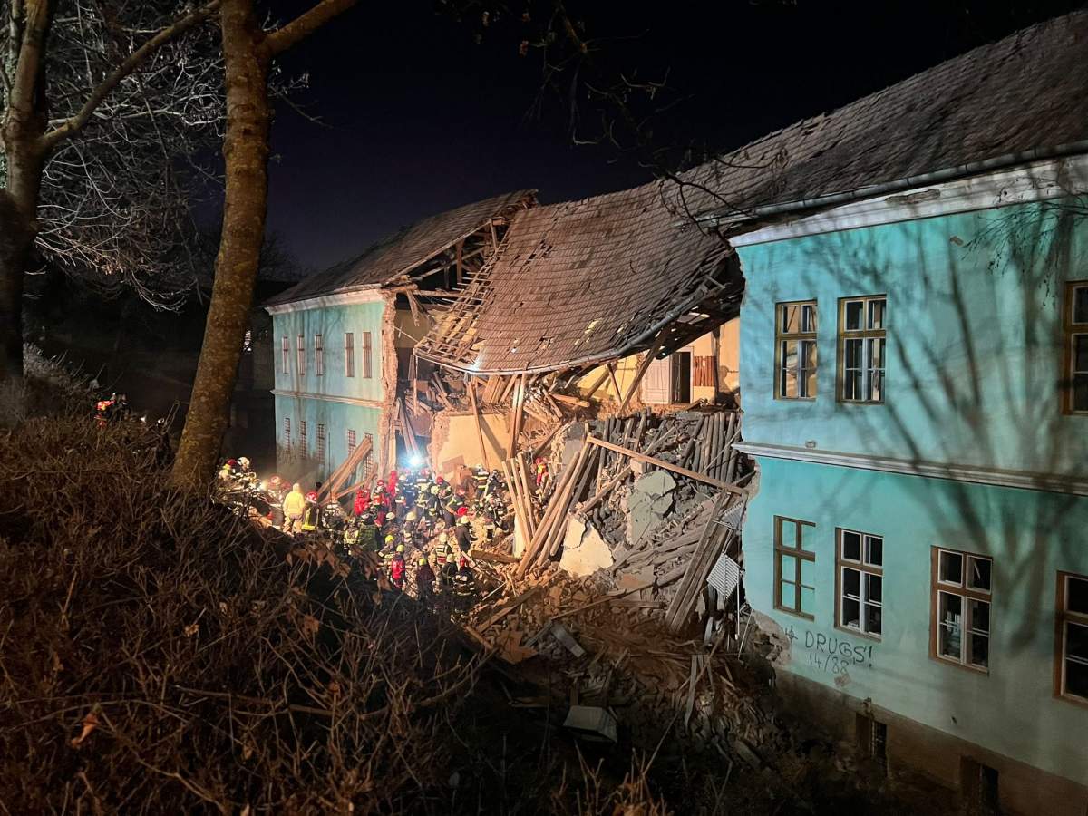 Un perete al internatului din Odorheiul Secuiesc s-a prăbușit