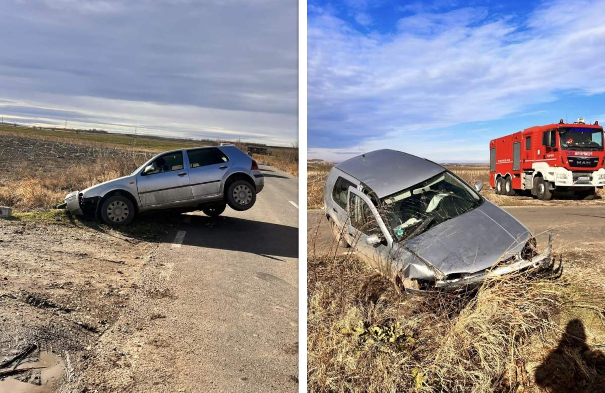 Accident Teleorman Trei copii au ajuns la spital, după ce mașina pe care o conducea mama lor a ajuns într-un șanț