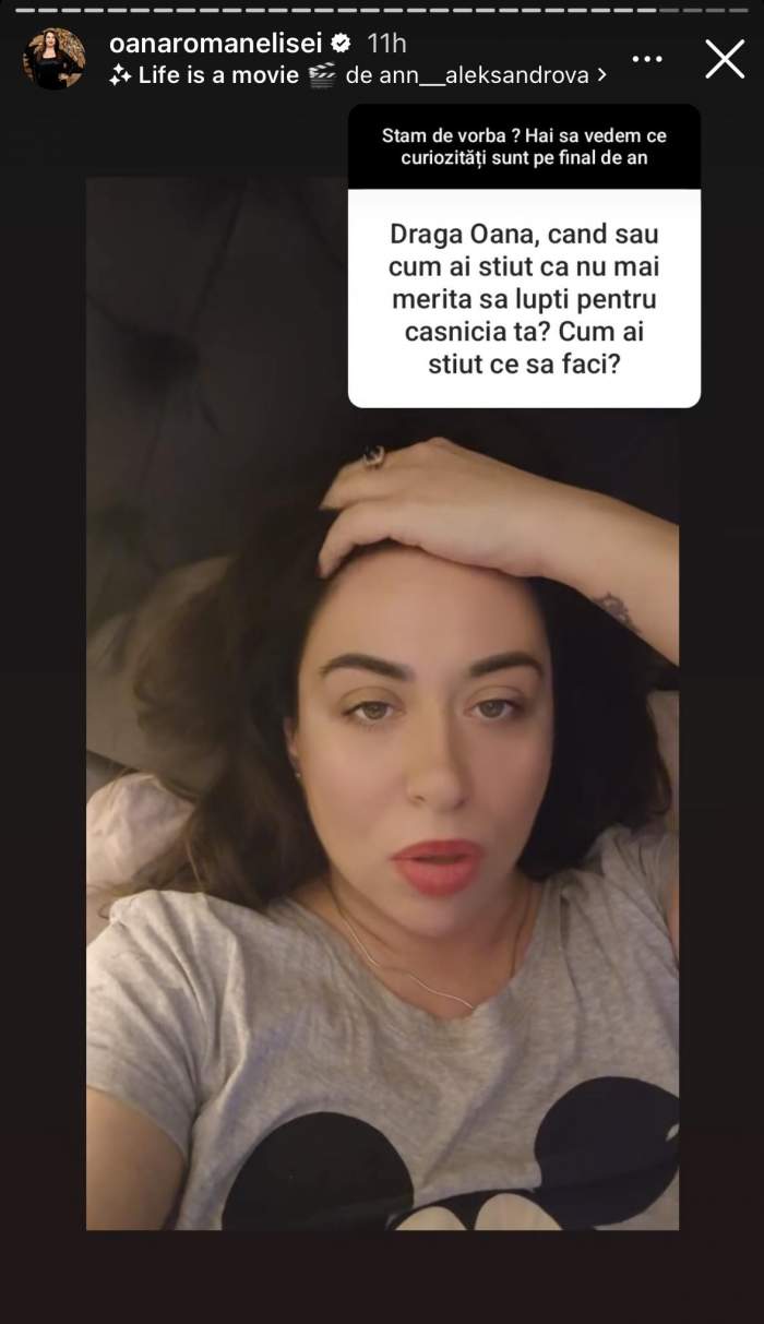 Oana Roman, postare pe rețelele personale de socializare