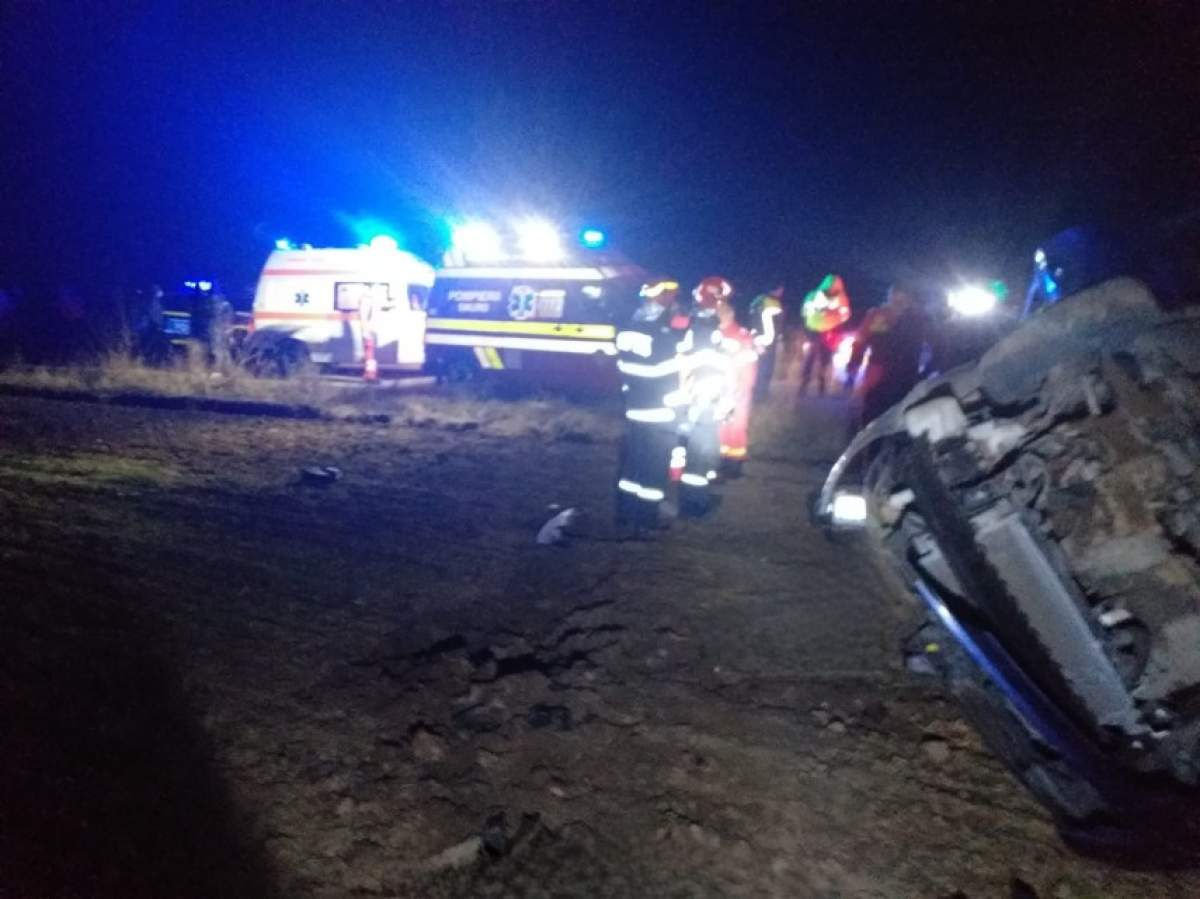 Șoferul ar fi pierdut controlul volanului. imagine de la locul accidentului din Giurgiu