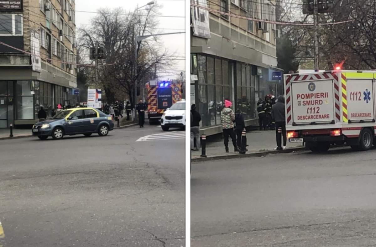 Incendiu in Ploiești Fumul a izbucnit în sediul unei bănci