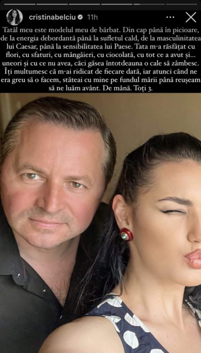 Cristina Belciu are asteotari mari din partea bărbatului de lângă ea