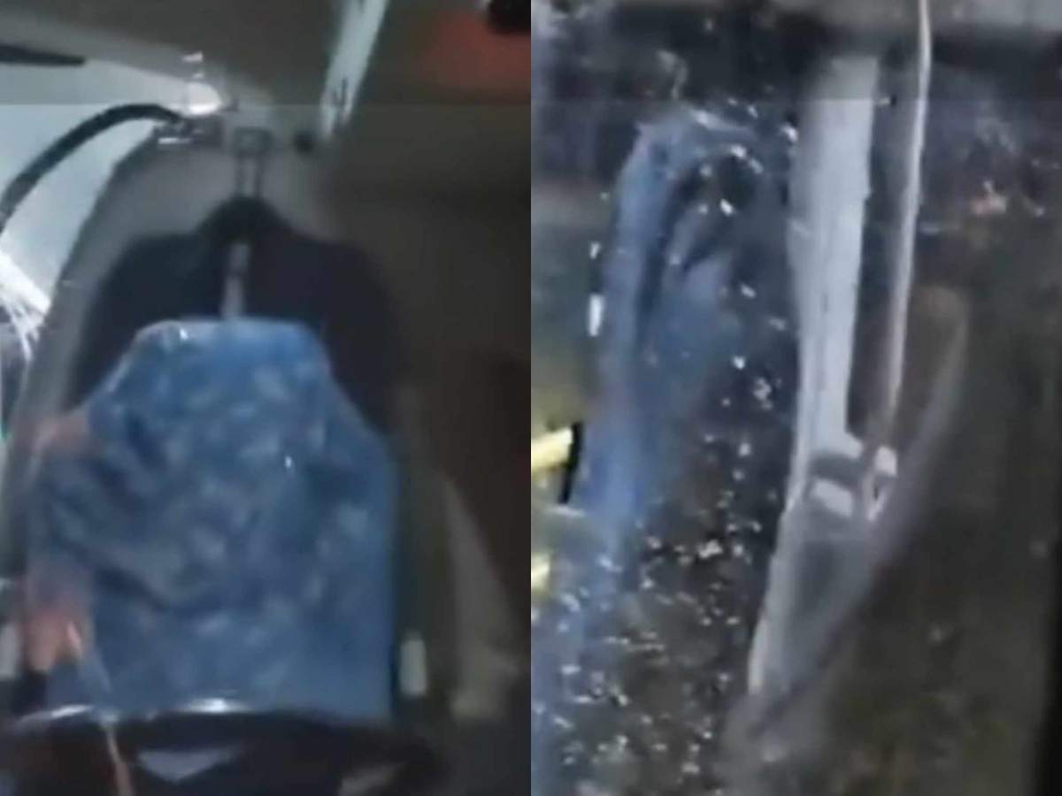 Poliția a pornit o anchetă. imagini cu autobuzul distrus