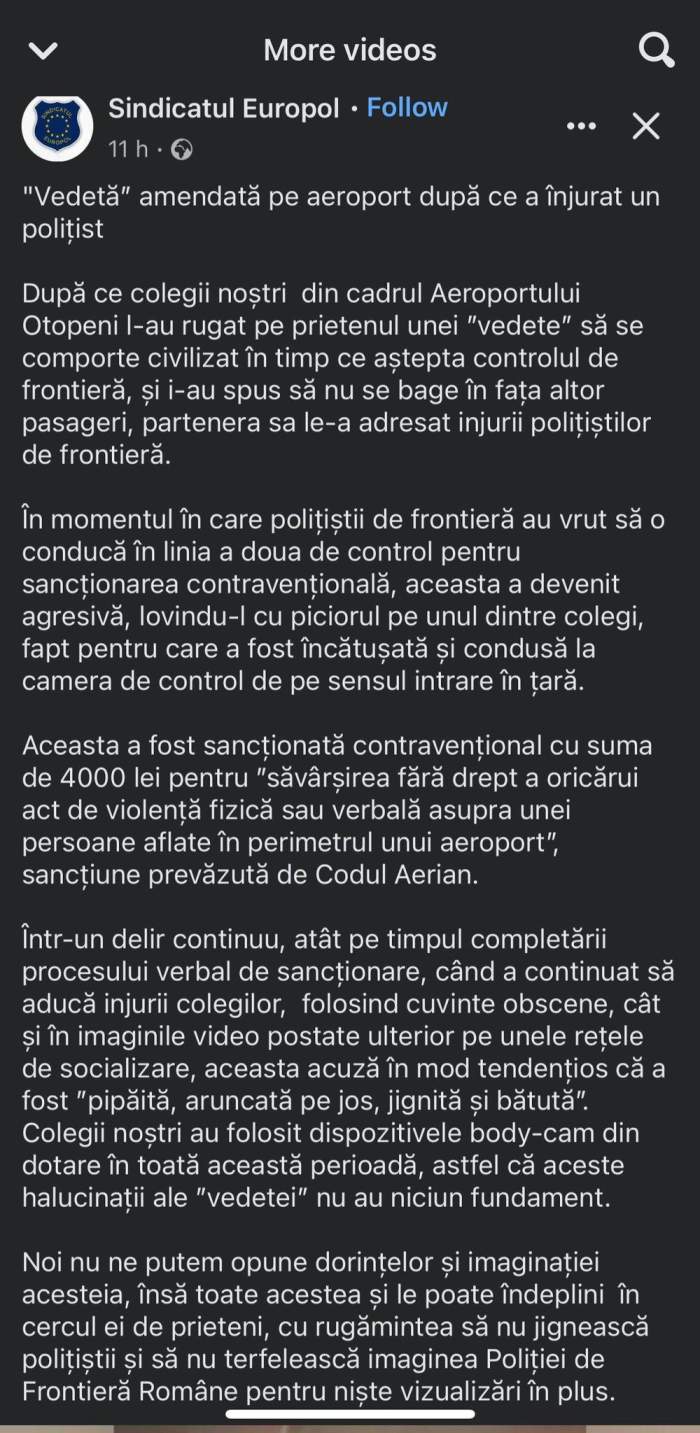 Reacția Sindicatului Europol, după ce Bia Khalifa a fost încătușată în aeroport. Blondina susține că a fost sechestrată și bătută