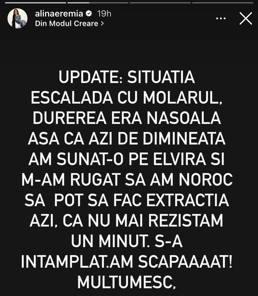 Alina Eremia, pe mâna medicilor! Cu ce problemă se confruntă cântăreața: "Durerea era nasoală”