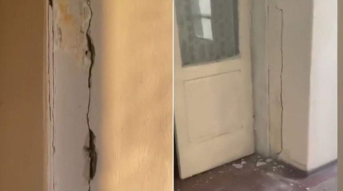 După cutremurul de ieri, pereții mai multor blocuri din Târgu Jiu s-au crăpat. Oamenii spun că le e frică să mai stea în locuințe