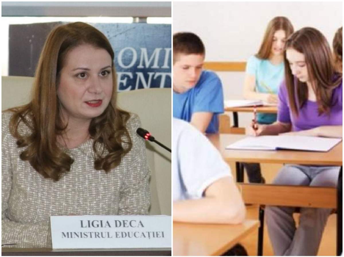 Colaj cu Ligia Decă și elevi în clasă