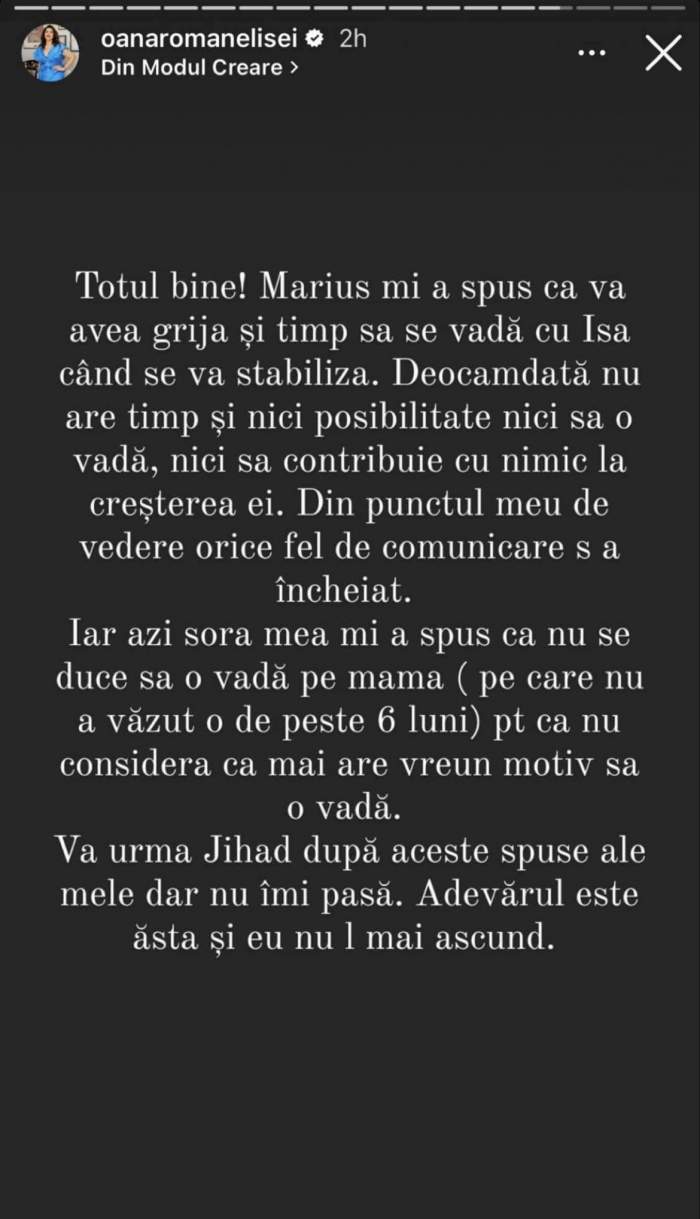 Oana Roman, acuzații la adresa lui Marius Elisei. Vedeta susține că fostul partener nu își petrece timpul cu fiica sa și nu îi dă bani: “S-a încheiat” / FOTO