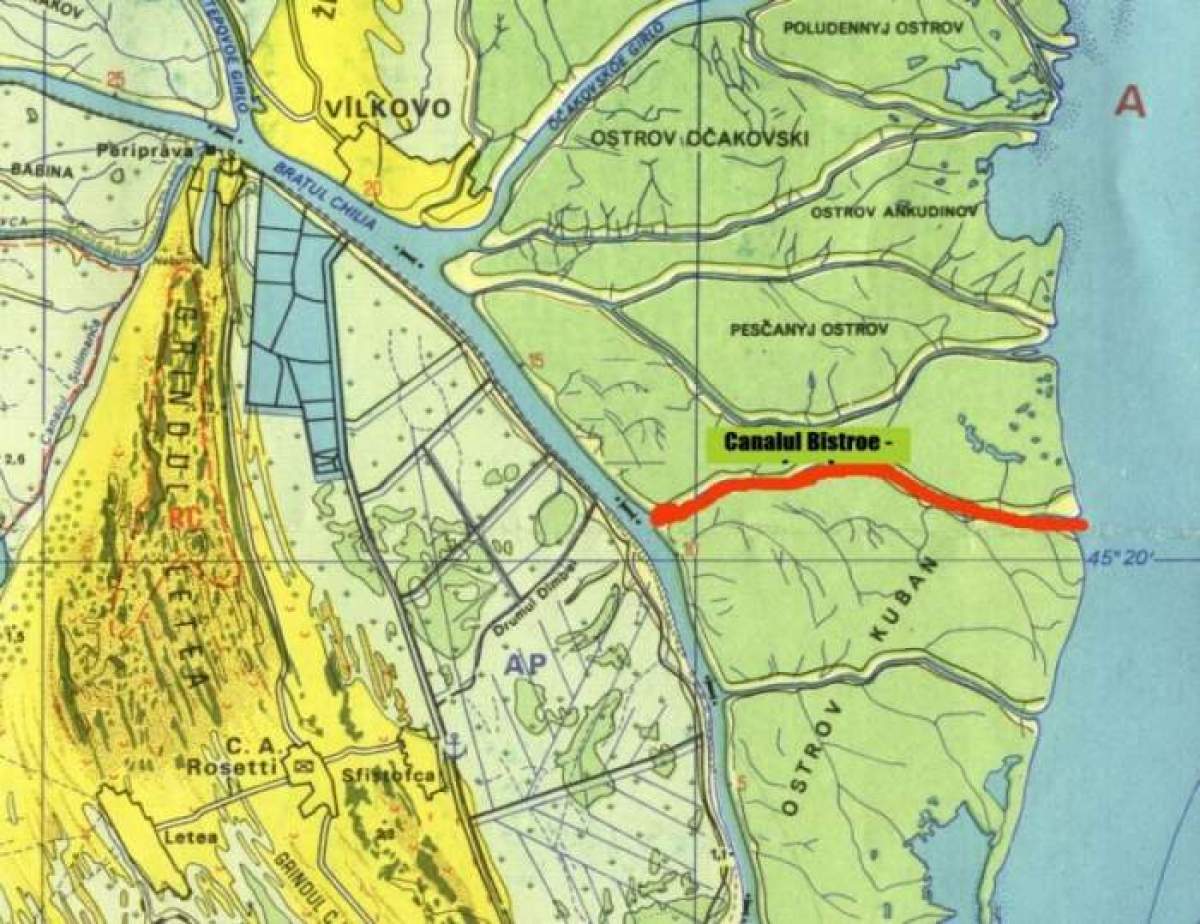 canalul Bâstroe pe hartă