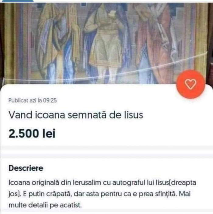 Prețul cu care un român vinde o icoană ”semnată de Isus”. Suma pe care trebuie să o plătești nu este mică: ”E prea sfințită” / FOTO