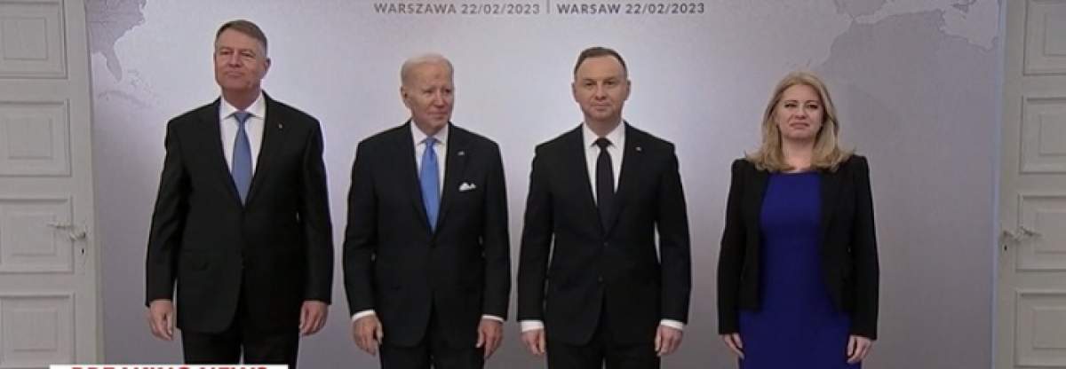 Klaus Iohannis, imagine împreună cu Joe Biden, la reuniunea de la Varșovia