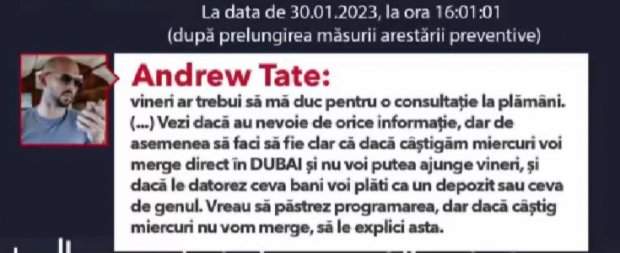 Stenogramele conversațiilor lui Andrew Tate din închisoare. Încercă să implice politicieni pentru salvarea de la pedeapsă: „Dacă ne va ajuta va fi răsplătit” / FOTO