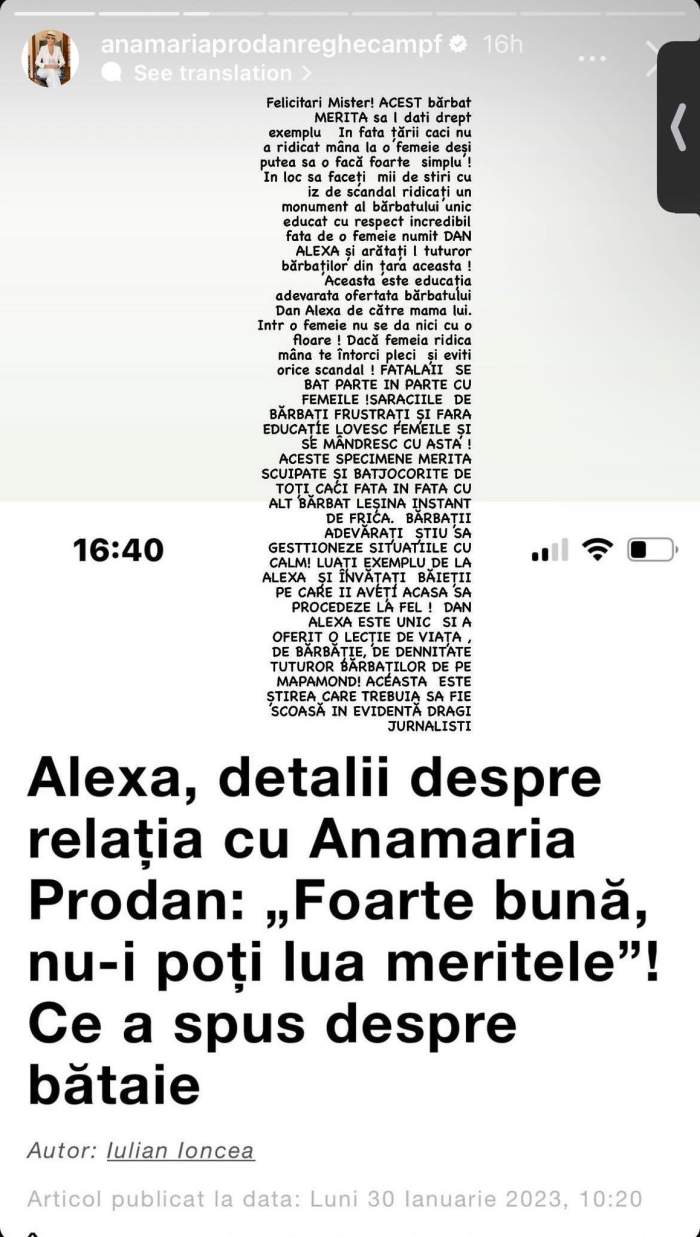 Răsturnare de situație! Dan Alexa îi ia apărarea Anamariei Prodan! Și impresara îl complimentează: „Acest bărbat merită dat exemplu”