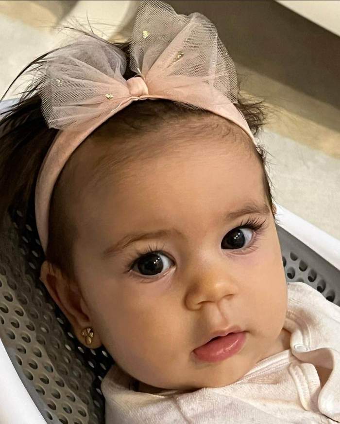 Prima imagine cu fetița Denisei Filcea și a lui Flick! Eva Maria este de o frumusețe răpitoare / FOTO