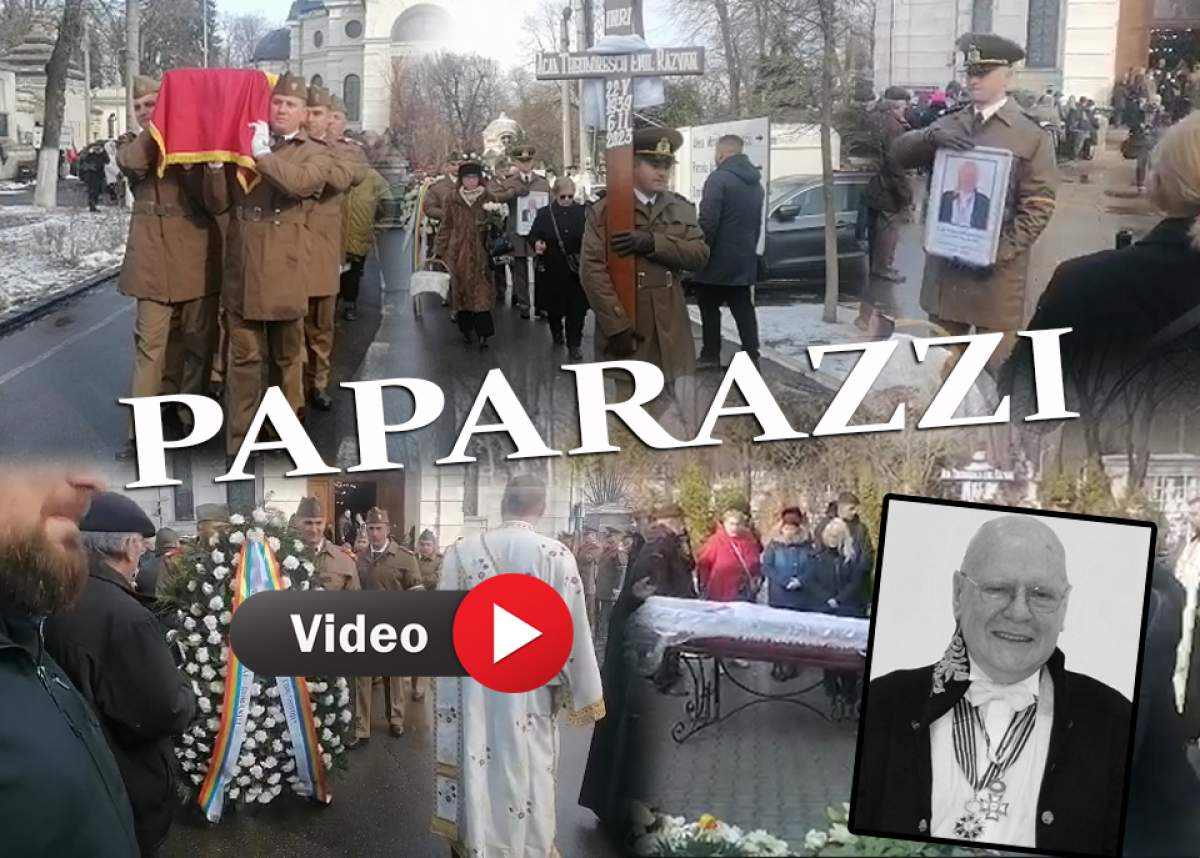 Imagini de la înmormântarea lui Răzvan Thedorescu. Academicianul a fost condus pe ultimul drum cu onoruri militare / PAPARAZZI
