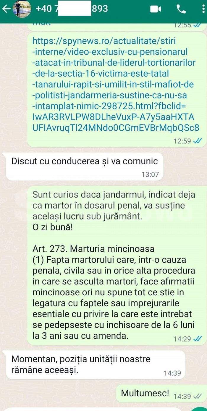 Jandarmeria recunoaște că a mințit în dosarul scandalului de la tribunal / Jandarmii susțin că le este frică de „Torționarii de la Secția 16”