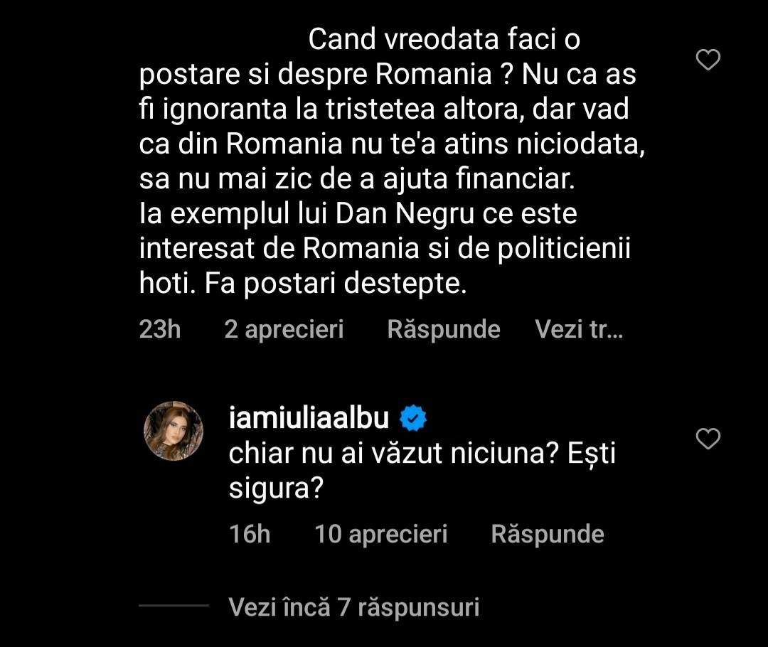 Iulia Albu, criticată de urmăritori, după ce a susținut Turcia. Vedeta nu a ezitat și a dat replică: ”Nu că aș fi ignorantă” / FOTO